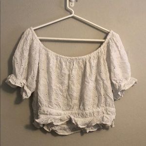 Lacy Peasant Blouse with a Light Puff Sleeve